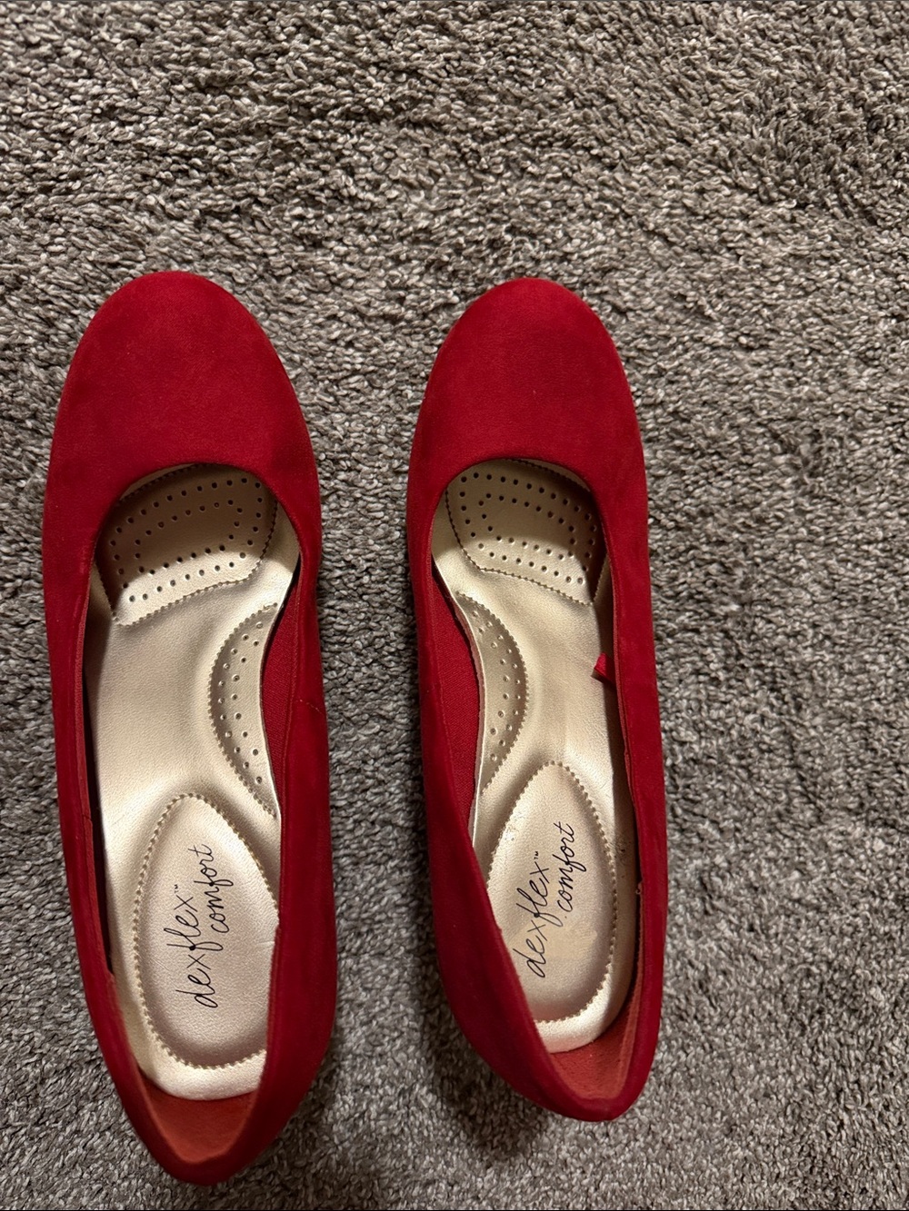 Red Women's Comfort Ballet Flats